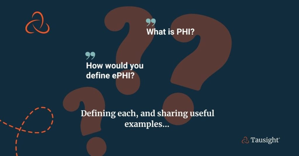 What is ePHI? graphic with question mark background
