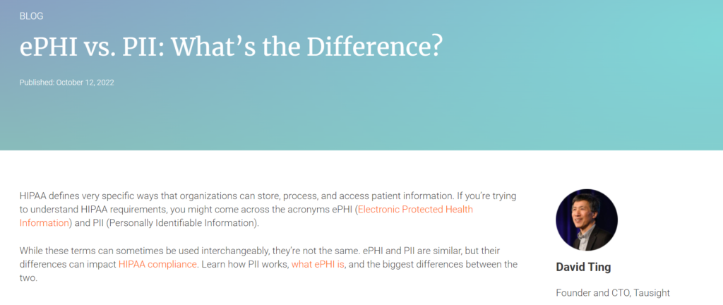 ePHI vs. PII: What's the Difference?