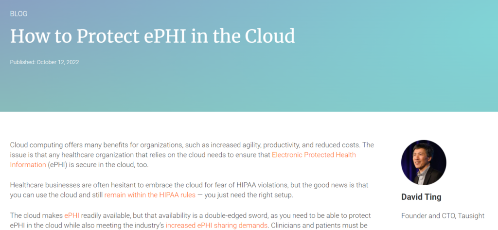 How to Protect ePHI in the Cloud