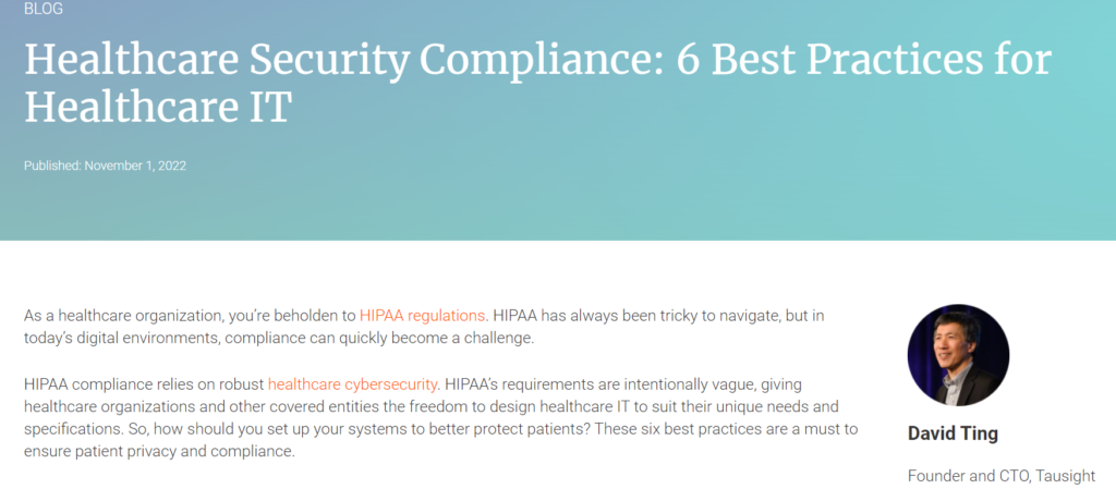 Healthcare Security Compliance: 6 Best Practices for Healthcare IT