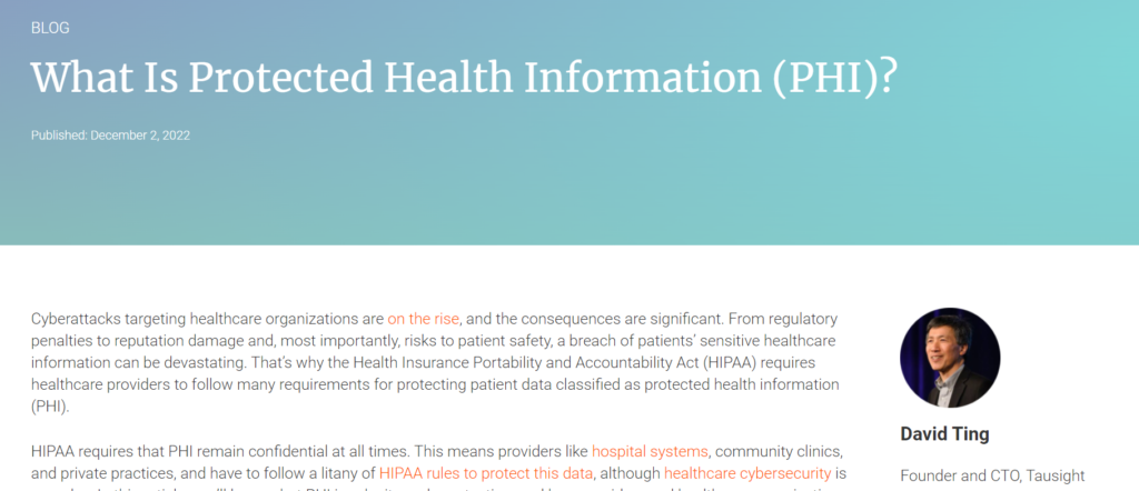 What Is Protected Health Information PHI Tausight what-is-protected-health-information-phi-tausight