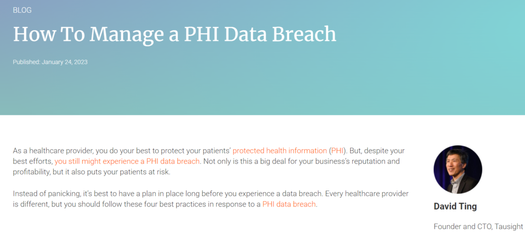 How to Manage a PHI Data Breach
