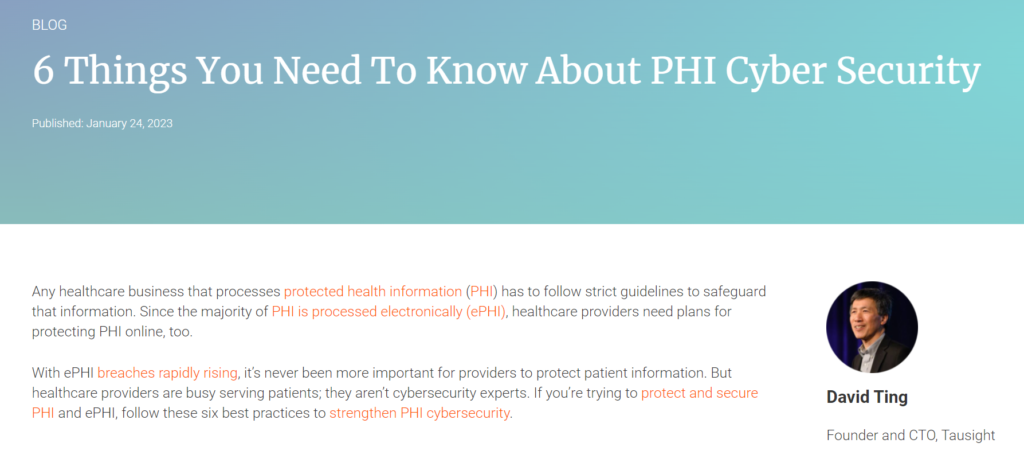 Things to Know About PHI Cyber Security