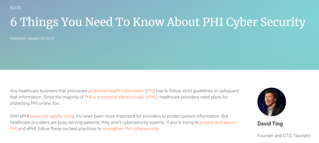 6 Things to Know About PHI Cyber Security