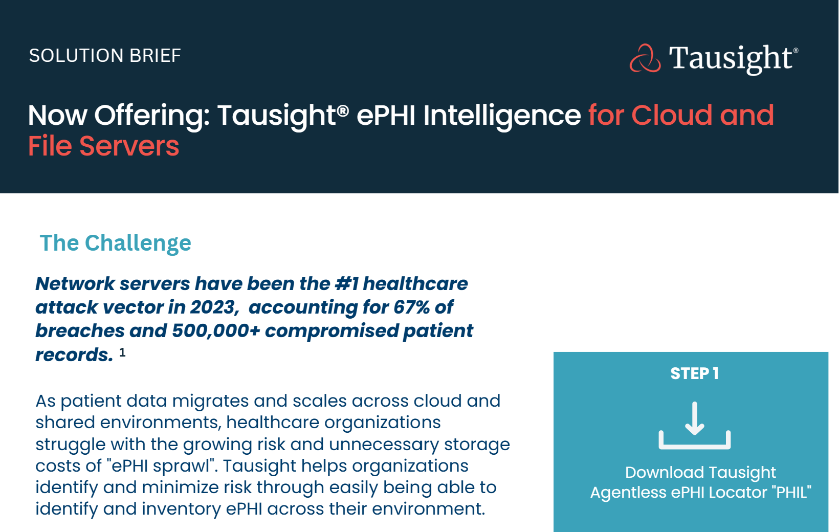 Tausight® ePHI Intelligence for Cloud and File Servers – Solution Brief